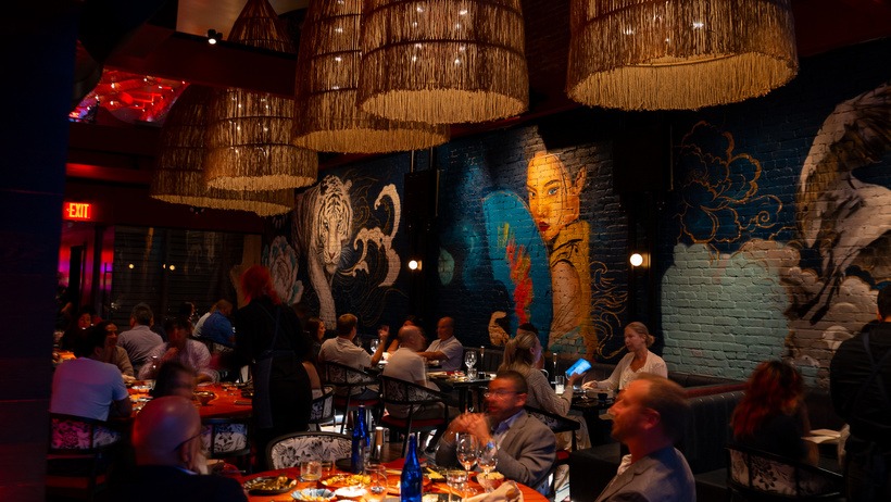The second floor dining room at SHO Asian Table